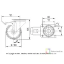 Alpha Önbeálló Görgő Totálfékkel, Elasztikus Gumi Futófelület (100)
