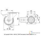 Alpha Önbeálló Görgő Totálfékkel, Elasztikus Gumi Futófelület (100)
