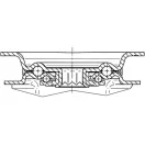 Alpha Fékes Önbeálló Görgő, Fekete, Elasztikus Gumi Futófelület (200)