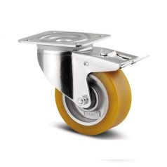   Alumínium Kerék Pur Futófelülettel 100-As Totálfékes Önbeálló Villával (250Kg)