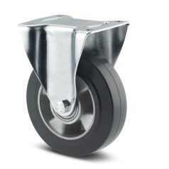   Alpha Fixvillás Görgő, Fekete, Elasztikus Gumi Futófelület (200)