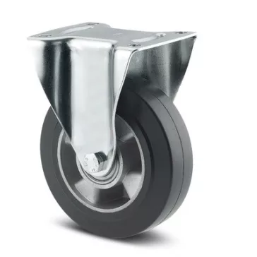   Alpha Fixvillás Görgő, Fekete, Elasztikus Gumi Futófelület (200)