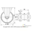 Alpha Fixvillás Görgő, Fekete, Elasztikus Gumi Futófelület (200)