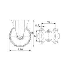   Alumínium Kerék Pur Futófelülettel 100-As Fix Villával (300Kg)