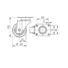   Alumínium Kerék Pur Futófelülettel 125-Ös Önbeálló Villával