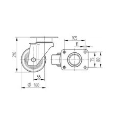  Alumínium Kerék Pur Futófelülettel 160-As Önbeálló Villával