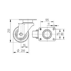   Alumínium Kerék Pur Futófelülettel 200-As Önbeálló Villával