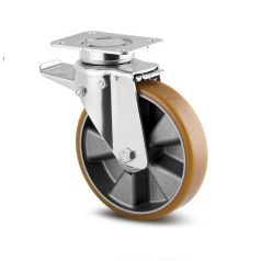   Alumínium Kerék Pur Futófelülettel 125-Ös Totálfékes Önbeálló Villával