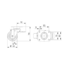  Alumínium Kerék Pur Futófelülettel 125-Ös Totálfékes Önbeálló Villával