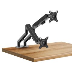   Monitor&TV tartókonzol - dupla karos, teleszkópos - asztallapra rögzíthető 