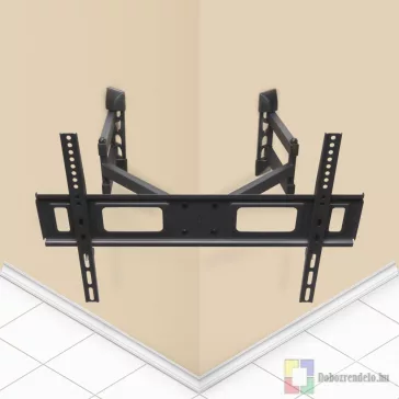   TV fali tartókonzol sarkokhoz, dupla karos, dönthető 40 - 80"