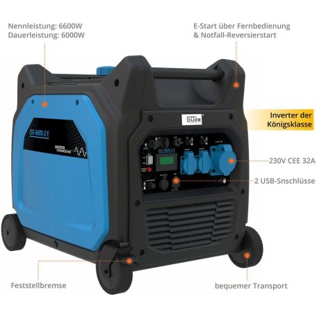 Güde Inverteres Áramfejlesztő ISG 6600-3 E