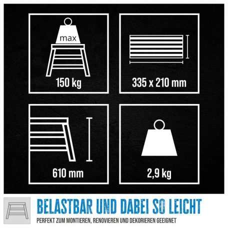 Alumínium létra 2x3 fokos