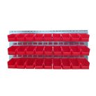 Horganyzott Fali Tartó (440X991mm) Piros Mh5 Dobozokkal Vízszintes