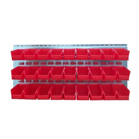Horganyzott Fali Tartó (440X991mm) Piros Mh5 Dobozokkal Vízszintes