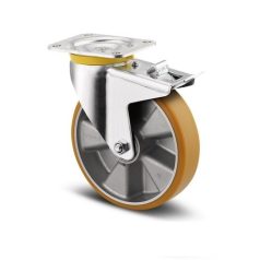   Alumínium Kerék Pur Futófelülettel 125-Ös Totálfékes Önbeálló Villával