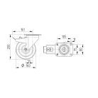 Alumínium Kerék Pur Futófelülettel 160-As Fékes Önbeálló Villával