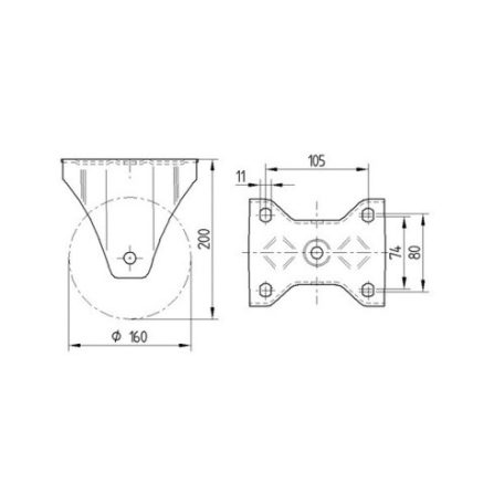 Alumínium Kerék Pur Futófelülettel 160-As Fixvillás