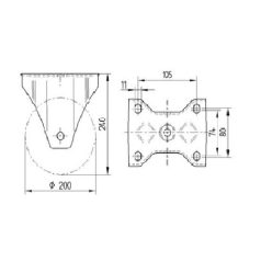 Alumínium Kerék Pur Futófelülettel 200-As Fixvillás