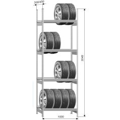   Economy G4 (4 gerendapár) Gumitároló Horganyzott (450X1000X3048 mm)