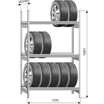   Economy G6 (3 Gerendapár) Gumitároló Horganyzott (450X1200X1981 mm)