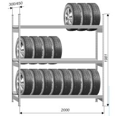   Economy G10 (3 Gerendapár) Gumitároló Horganyzott (450X2000X1981 mm)