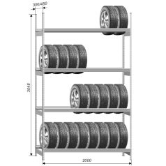   Economy G12 (4 gerendapár) Gumitároló Horganyzott (450X2000X3048 mm)