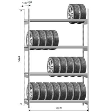   Economy G12 (4 gerendapár) Gumitároló Horganyzott (450X2000X3048 mm)