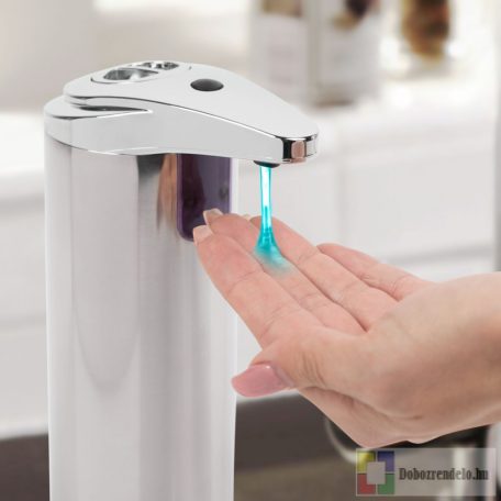 Automata szappanadagoló - 220 ml - álló - elemes - króm