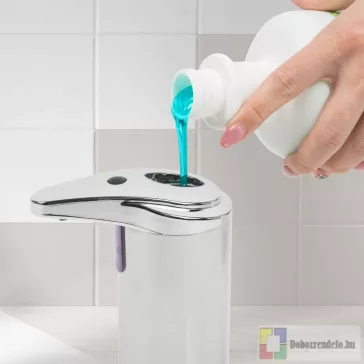 Automata szappanadagoló - 220 ml - álló - elemes - króm