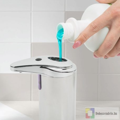 Automata szappanadagoló - 220 ml - álló - elemes - króm