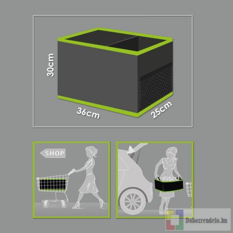 Autós rendszerező csomagtartóba 2 tárolórekesszel 36 x 30 x 25 cm