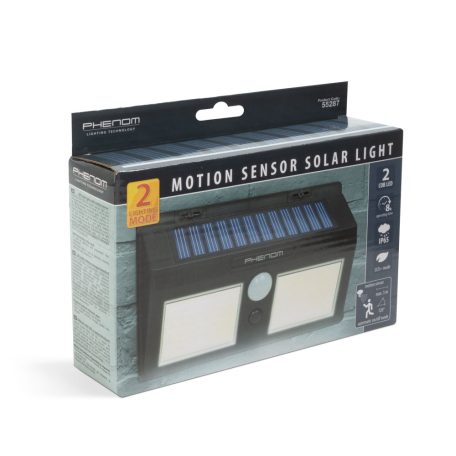 Mozgásérzékelős szolár reflektor - fali - COB LED 