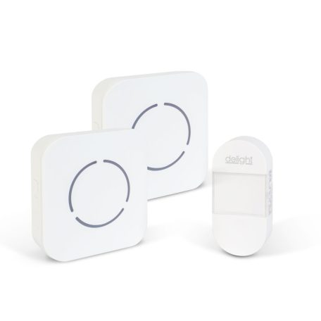 Digitális elem- és vezeték nélküli csengő - Kinetic - 2 beltéri - fehér - kék LED