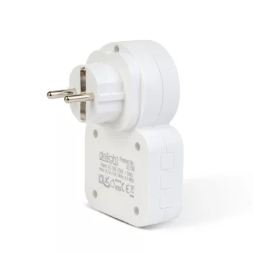   Digitális elem- és vezeték nélküli csengő - Kinetic - 220-240V AC aljzat - fehér - kék LED