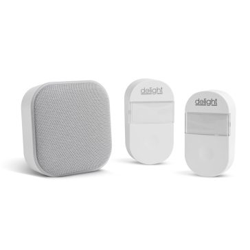   2 az 1-ben vezetéknélküli csengő és éjjelifény - Kinetic - fehér 