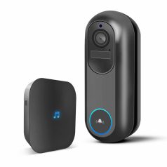   Smart Wi-Fi-s videó kaputelefon - akkumulátoros, 12V - MicroSD, FHD, PIR - fekete 