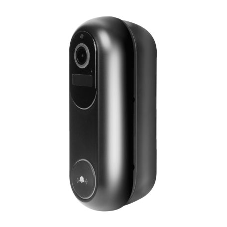 Smart Wi-Fi-s videó kaputelefon - akkumulátoros, 12V - MicroSD, FHD, PIR - fekete 