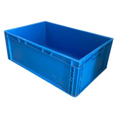 60x40x22 kék, zárt markolatú láda, használt, 2. oszt.