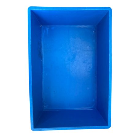 60x40x22 kék, zárt markolatú láda, használt, 2. oszt.