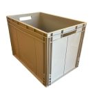 Szürke láda, erősített méhsejtes alj, nyitott markolattal, 60x40x42 mm