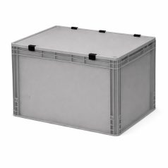   Szürke láda, zsanéros fedéllel, erősített méhsejtes alj, zárt markolattal, 60x40x42 mm