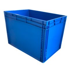 60x40x42 kék, zárt markolatú láda, használt, 2. oszt.