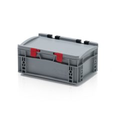   Euro Láda 30X20X13,5 cm, Zárt Fogófüllel, Zsanéros Fedéllel