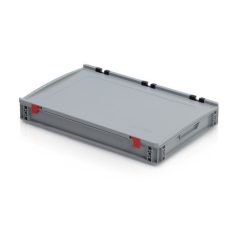   Euro Láda 60X40X9 cm, Zárt Fogófüllel,Zsanéros Fedéllel