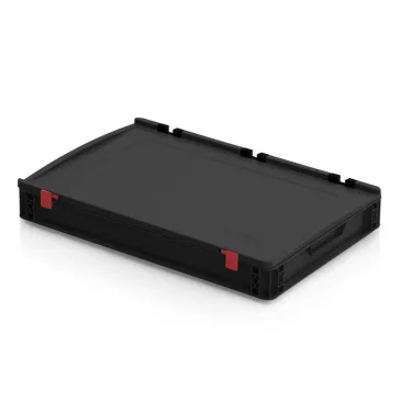 ESD Euro láda fedéllel 60x40x9 cm