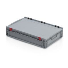   Euro Láda 60X40X13,5 cm, Zárt Fogófüllel,Zsanéros Fedéllel