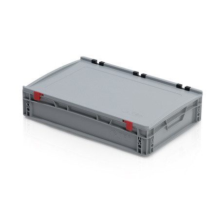 Euro Láda 60X40X13,5 cm, Zárt Fogófüllel,Zsanéros Fedéllel