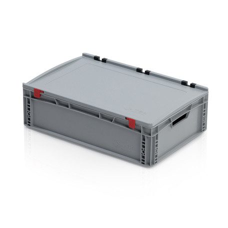 Euro Láda 60X40X18,5 cm, Nyitott Fogófüllel,Zsanéros Fedéllel