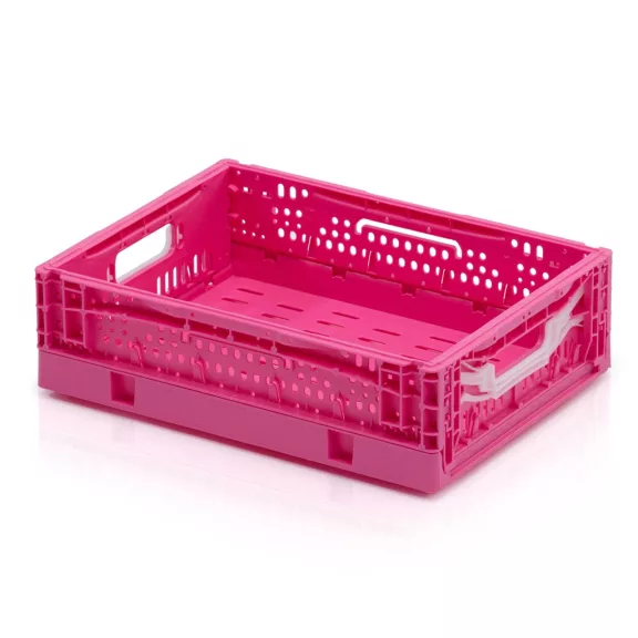 Összecsukható Rácsos Láda, 40x30x12 cm , pink Összecsukható Rácsos Láda, 40x30x12 cm , pink